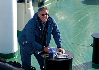 At work on the aft deck