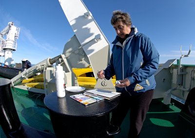 At work on the aft deck