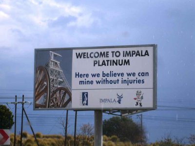 Impala Platinum Mines Sign, Rustenburg.