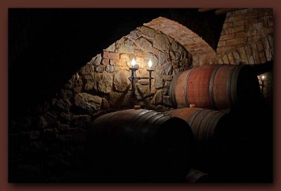 Wine Casks by Torchlight