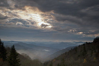 A Broken Morning Sky Viewed From Newfound Gap Road And The Oconoluftee