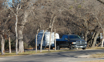 A Casita and a Cummins at South Llano Rive SP.. 