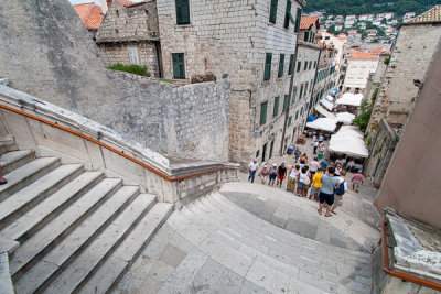 Dubrovnik, stairs down to Gunduliceva Square, from St Ignatius Church 