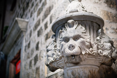 Dubrovnik, Lions Head Fountain in Gundulic Square