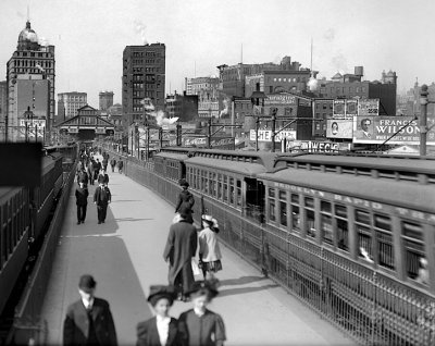 1907 - Brooklyn Bridge ending at the Manhattan terminal