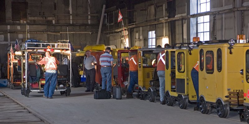 Inside shed