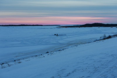 View up the Moose River at sunset 2013 January 2nd.