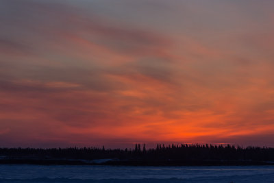 Sky before sunrise at Moosonee 2013 January 23td.