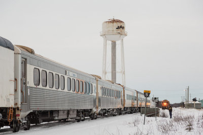 Ex GO transit coaches in consist of Polar Bear Express