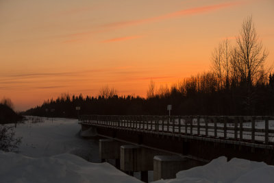 Sunset over railway bridge 2013 February 1st