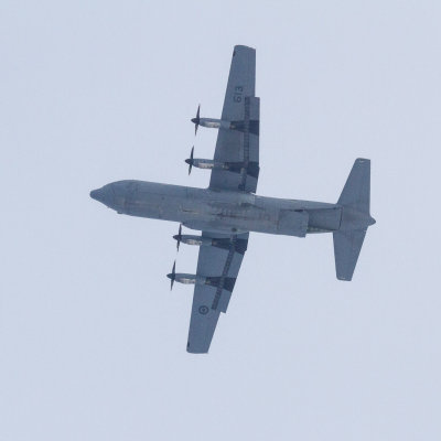 RCAF C-130 Hercules 631 over Moosonee. Trillium Response.