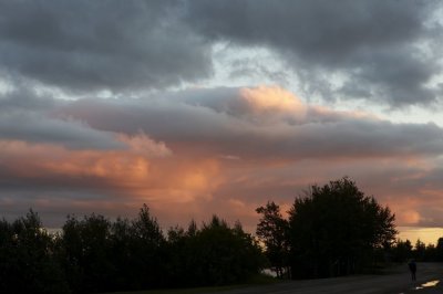 Sunset looking along Revillon Rd N in Moosonee - C1