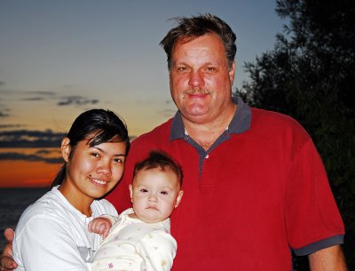Maria with mama and dada