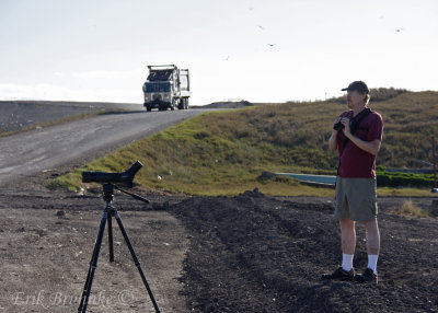 Curt Rawn and I birding at the Brownsville Landfill