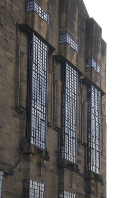 West façade, library windows