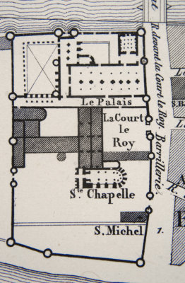 Paris 1291 Map, Sainte-Chappelle detail