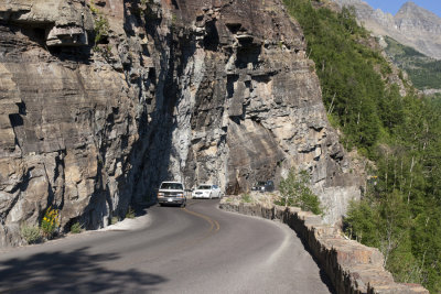 Going-to-the-Sun Road cut into Garden Wall