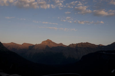 Sunset over unknown mountains