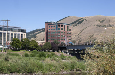 Missoula surrounded by mountains