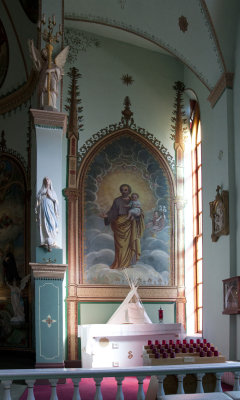 Joseph mural, lectern side of nave
