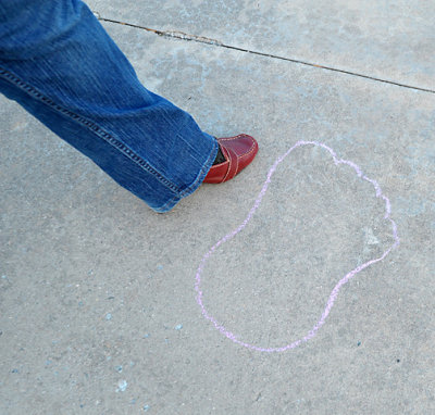 My sister & I found a Bigfoot print...at the library!