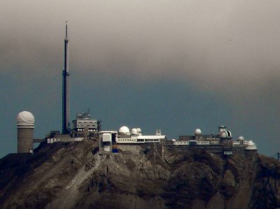 Close-up of the mountain observatory.