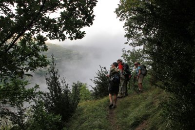 A rainy day walk on the ridge around several villages