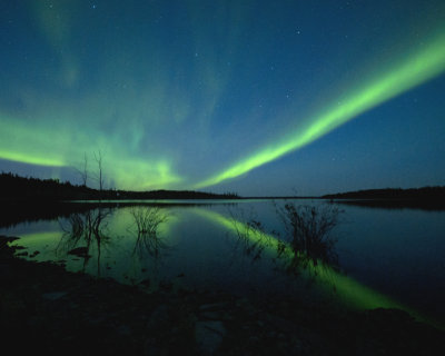 Northern Lights Reflection at Pontoon Lake