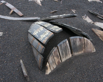 Old whale oil barrel, Deception Island