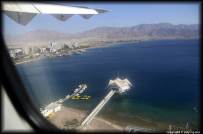 Flying into Eilat over the Red Sea