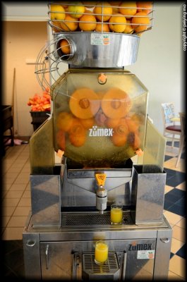 Breakfast buffet with fresh squeezed juice