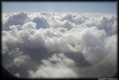 Cloudy day near Tel Aviv on the flight to Eilat
