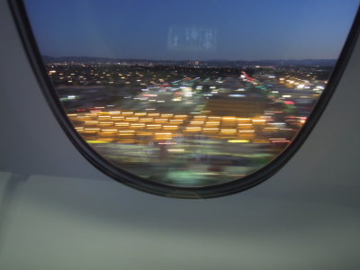 arriving in Los Angeles on Qantas