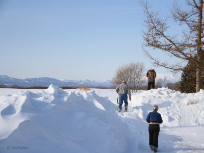 A break for photographs, Hokkaido, Japan