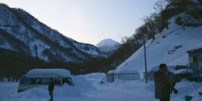 Sunset at the Minshuku Washi-no-yado, Rausu, Hokkaido, Japan
