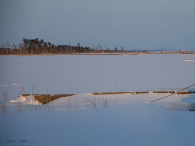 Sunrise at frozen Lake Furen, Hokkaido, Japan