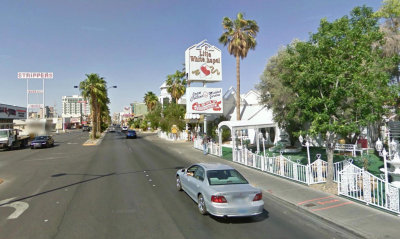 Nude strippers in Vegas don't have to walk far if they get a marriage proposal - the Little White Chapel is just across the road