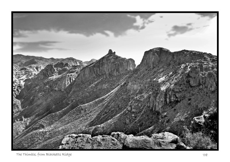 The Thimble from  top of Blaketts Ridge in Sabino Canyon, Tucson