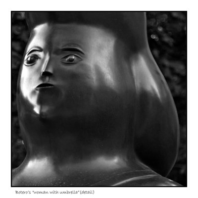 Womans head from a sculpture by Botero