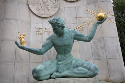 The Spirit of Detroit statue outside of the City - County Building in Downtown Detroit Michigan 23.JPG