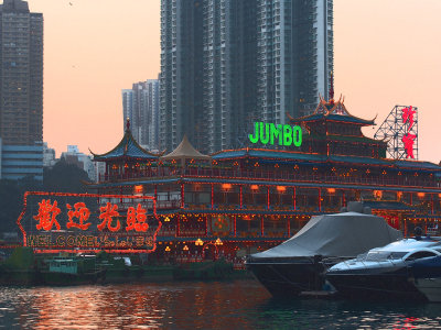 Sunset Light Up in the Typhoon Shelter
