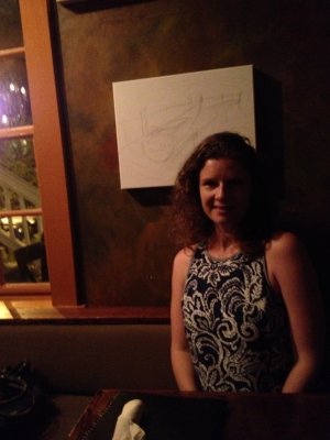 Jess at dinner at the tapas place