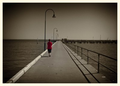 Walking along the pier