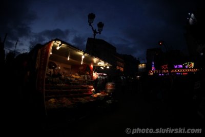 Fisheye: Late in the evening in Paris, France