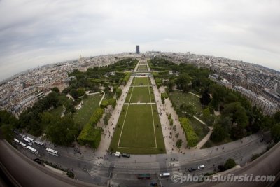 Fisheye: Paris, France - view from the Eiffel Tower