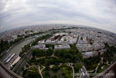 Fisheye: Paris, France - view from the Eiffel Tower