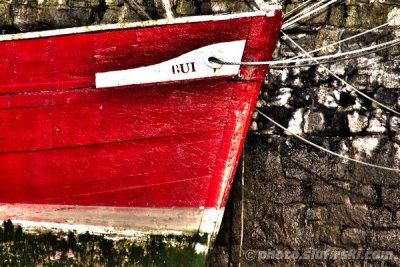HDR - Old red boat in Howth, Ireland