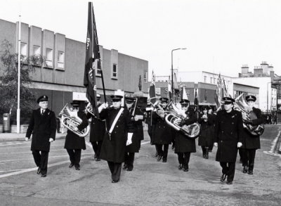 1990 - 1995 Circa - Burton Citadel Band leading the Rememberance Parade