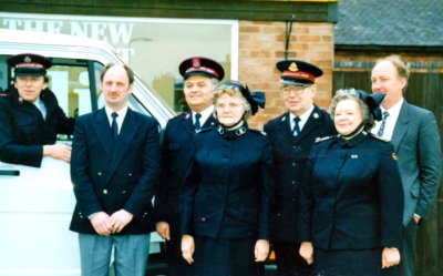 1990 Circa - Major Aggett (Corps Officer) - Handover of the new Corps Minibus