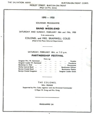1950 February 18th & 19th - Band Weekend Program Front